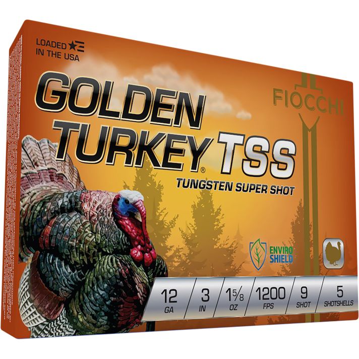 Fiocchi 123TSS9 Golden Turkey TSS 12Gauge 3" 1 5/8oz 9Shot 5 Per Box/10 Case