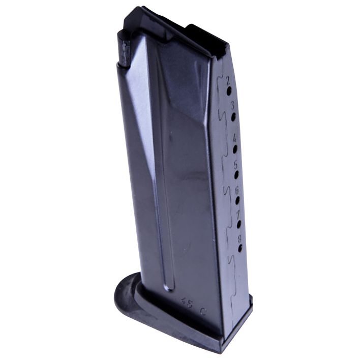 HK 50248621 45CBlack Detachable with Extended Floor Plate 8rd 45 ACP for H&K USP Compact/45 Compact