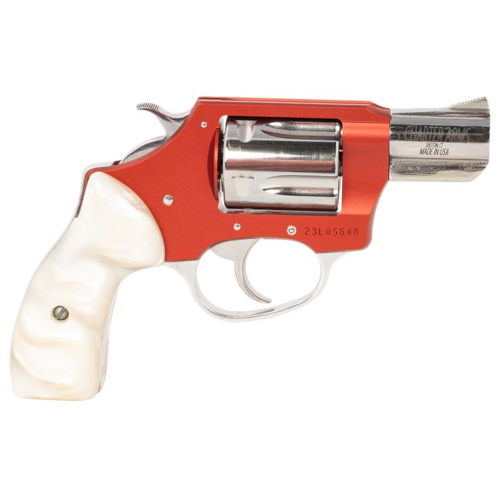 Charter Arms 53826 Chic Lady38 Special 5 Shot 2" High Polished Stainless Barrel & Cylinder, Red Anodized Aluminum Frame, White Pearlite Grip, Exposed Hammer