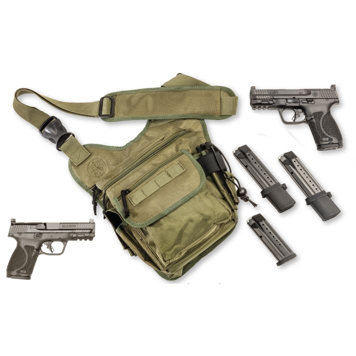 Smith & Wesson 13928 M&P M2.0 Compact Bug Out Bundle 9mm Luger 15+1(2)/23+1(2) 4", Black, Polymer Frame With Picatinny Rail, Optic Cut Slide, Includes Bug Out Bag (No Manual Safety)