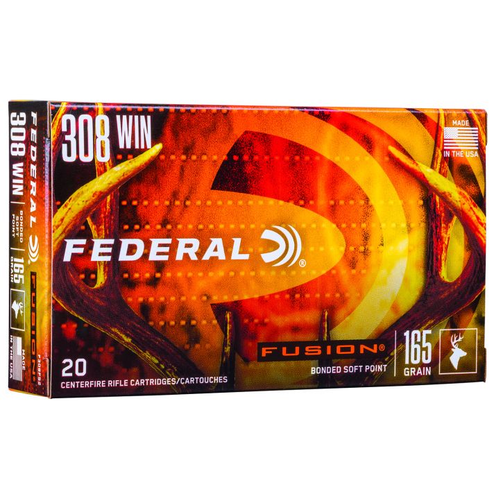 Federal F308FS2 Fusion308Win 165gr Bonded Soft Point 20 Per Box/10 Case