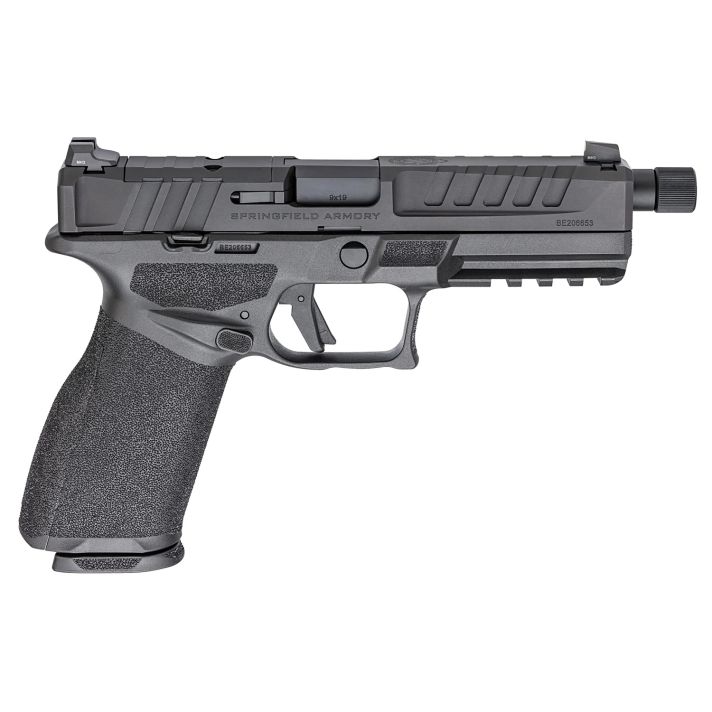 Springfield Armory ECT9459B3D Echelon9mm Luger 17+1/20+1 5.28" Threaded Barrel, Black, Optic Cut Serrated Slide, Polymer Frame with Pic. Rail, Interchangeable Backstrap Grip, 3-Dot Tritium Sights
