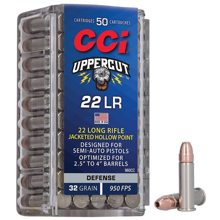 CCI 960CC Uppercut Defense 22LR 32gr Jacketed Hollow Point 50 Per Box/100 Case