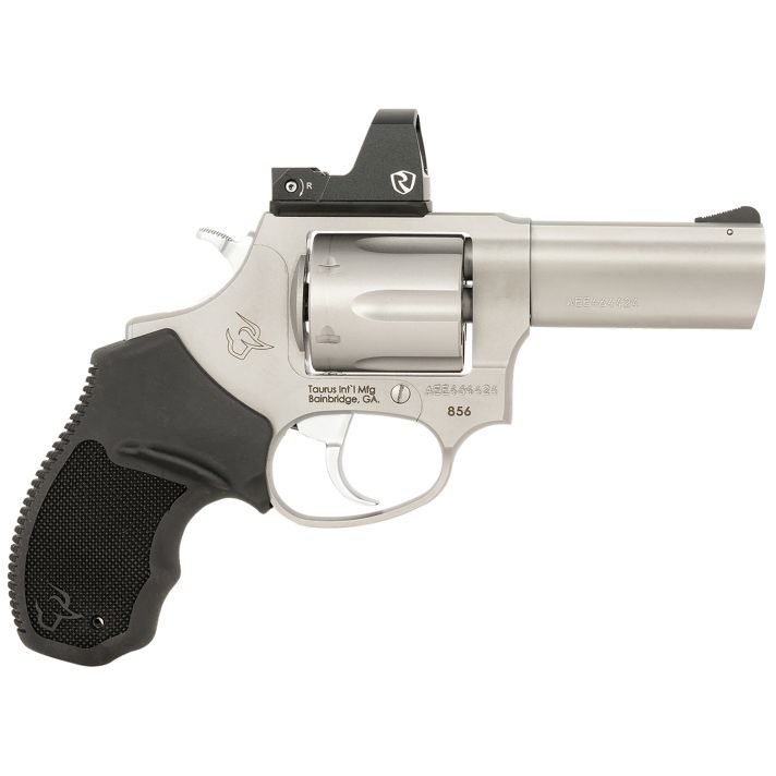 Taurus 2856P39R 856 w/Red Dot Small Frame 38 Special +P, 6 Shot 3" Matte Stainless Steel Barrel, Cylinder, Matte Optic Ready Frame, Black Rubber Grip, Exposed Hammer, Includes Riton Red Dot