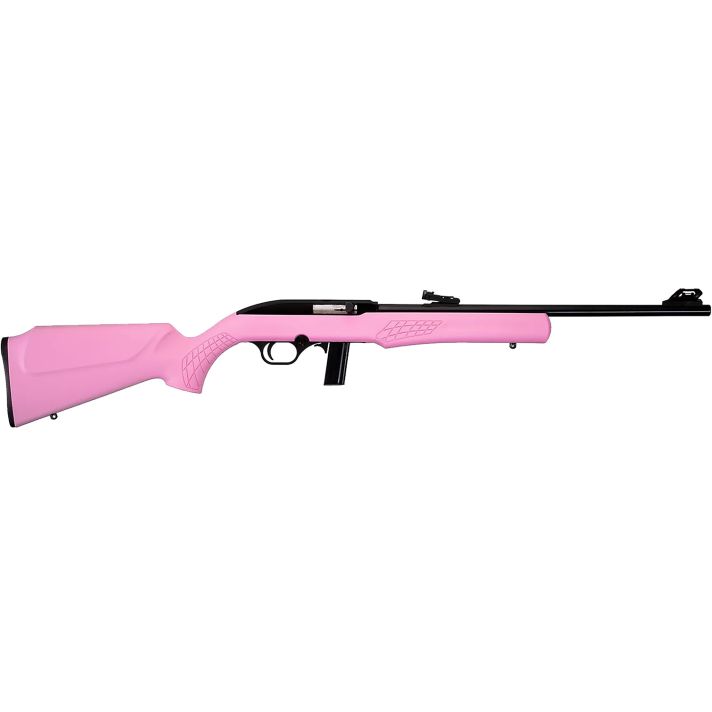 Rossi RS22L1811P RS22Full Size 22 LR 10+1 18" Matte Black Steel Barrel, Matte Black Grooved Aluminum Receiver, Pink Synthetic Fixed Stock