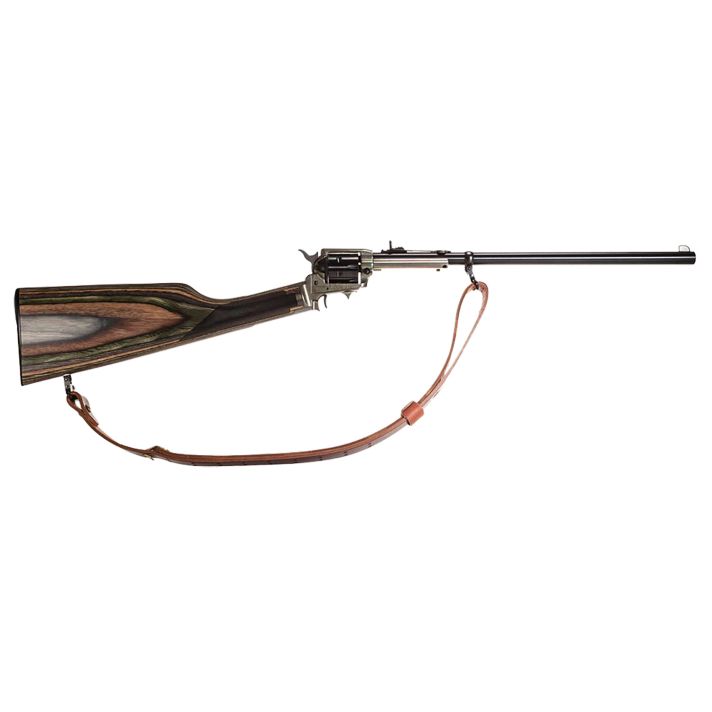 Heritage Mfg BR226CH16HS-LS Rough Rider Rancher 22 LR 6rd 16.12" Black Barrel & Cylinder, Case Hardened Rec, Camo Laminated Stock, Includes Leather Sling