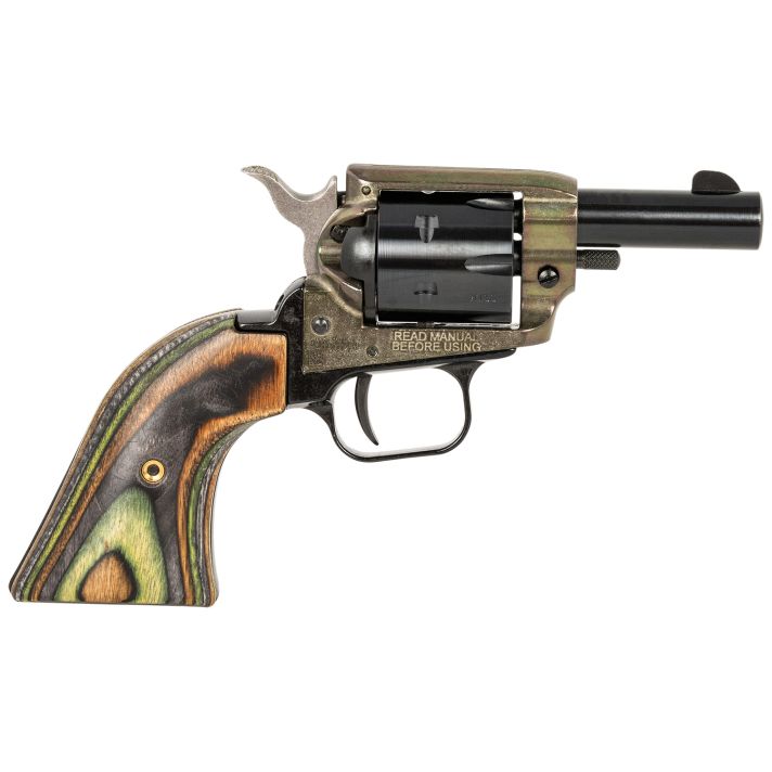 Heritage Mfg BK22CH2 Barkeep22 LR 6 Shot, 2.67" Black Oxide Steel Barrel, Simulated Case Hardened Zinc Alloy Frame, Black Oxide Cylinder, Camo Laminate Grip, Manual Safety, Exposed Hammer