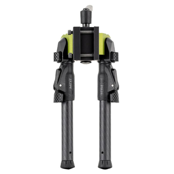 Mdt Sporting Goods Inc 105561GRN GRND-PODGreen/Black 4.50"-9" Carbon Fiber/Aluminum, Adj. Throw Lever, 4 Leg Postitions, Fits ARCA Rail & RRS Dovetail