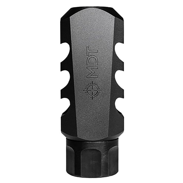 Mdt Sporting Goods Inc 103516BLK Elite Muzzle Brake30 Cal (7.62mm), Black Steel, 3 Port, 5/8"-24 tpi