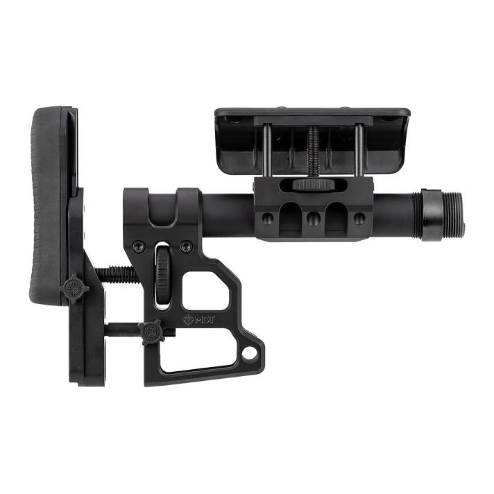 Mdt Sporting Goods Inc 102856BLK Skeleton Carbine Stock (SCS)Black Aluminum, Adj. Cheekrest/Buttpad, Buffer Tube, QD Sling Mounts