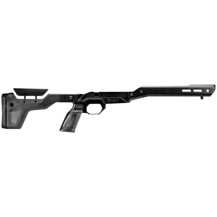 Mdt Sporting Goods Inc 104999BCF HNT26 Chassis Carbon Fiber Furniture, Aluminum Base, Folding Stock with Adj. Cheekrest, M-LOK Forend, QD Sling Mounts, AR-Style Grip Fits Short Action Remington 700