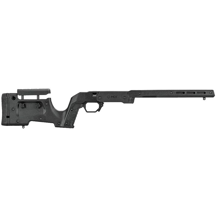 Mdt Sporting Goods Inc 104689BLK XRS Chassis Black Aluminum Core with Polymer Panels, Adj. Cheekrest, M-LOK Forend, Interchangeable Grips, AICS Mag Compatible, Fits Short Action Tikka T3