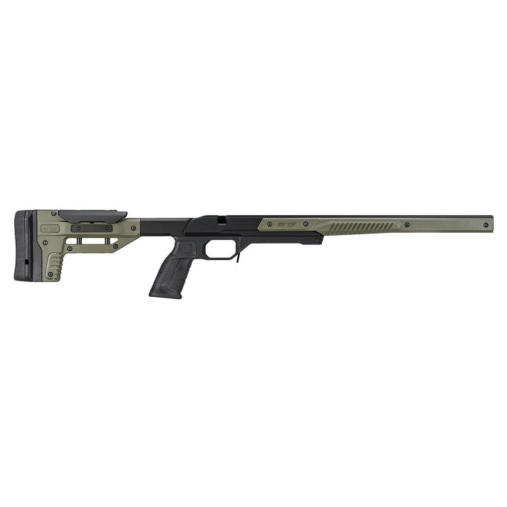 Mdt Sporting Goods Inc 103725ODG Oryx Chassis OD Green/Black Aluminum, Adj. Cheekrest, M-LOK Forend, AR-Style Grip, Barricade Stop, AICS Mag Compatible, Fits Short Action Ruger American