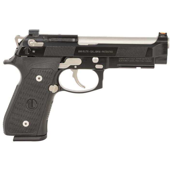 Langdon Tactical Tech LTT92ECB 92 Elite LTT9mm Luger 18+1 4.70" Target Crown Steel Barrel, Black Serrated Steel Slide, Black Frame w/Picatinny Rail, Black VZ G10 Grip