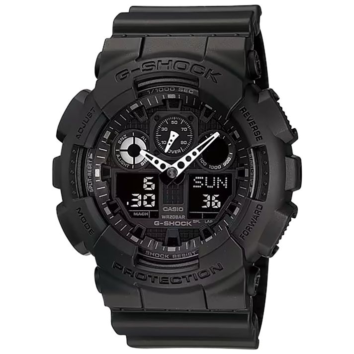 G-shock/vlc Distribution GA1001A1 G-Shock Tactical XL 52mm Keep Time Black Features Stopwatch/Speedometer