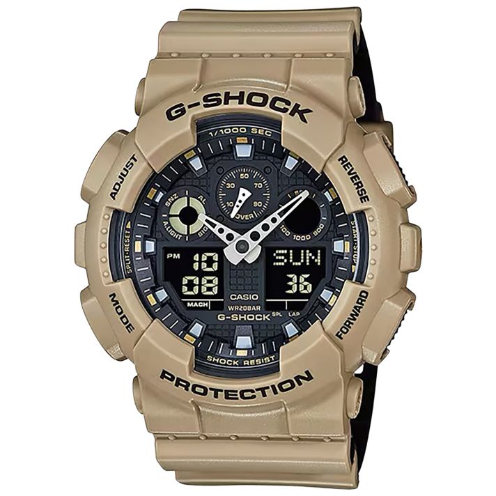 G-shock/vlc Distribution GA100L8A G-Shock Tactical Brown Stainless Steel Bezel 145-215mm