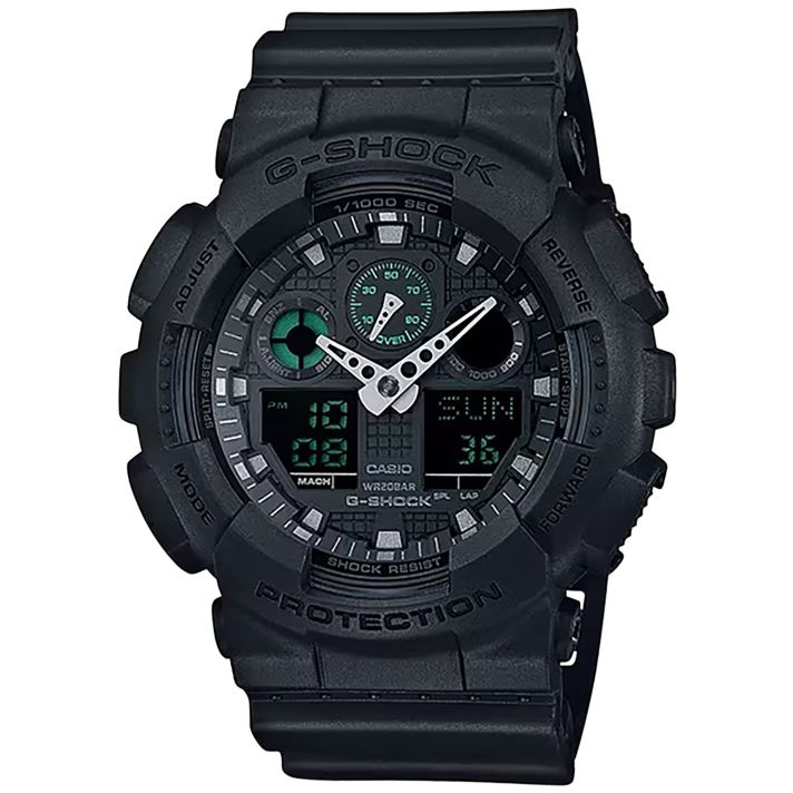 G-shock/vlc Distribution GA100MB1ACR G-Shock Tactical Black Stainless Steel Bezel 145-215mm