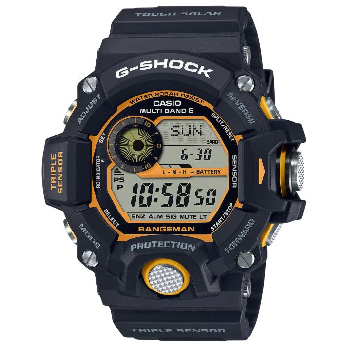 G-shock/vlc Distribution GW9400Y1 G-Shock Tactical Rangeman Keep Time Black/Yellow Size 145-215mm Features Digital Compass