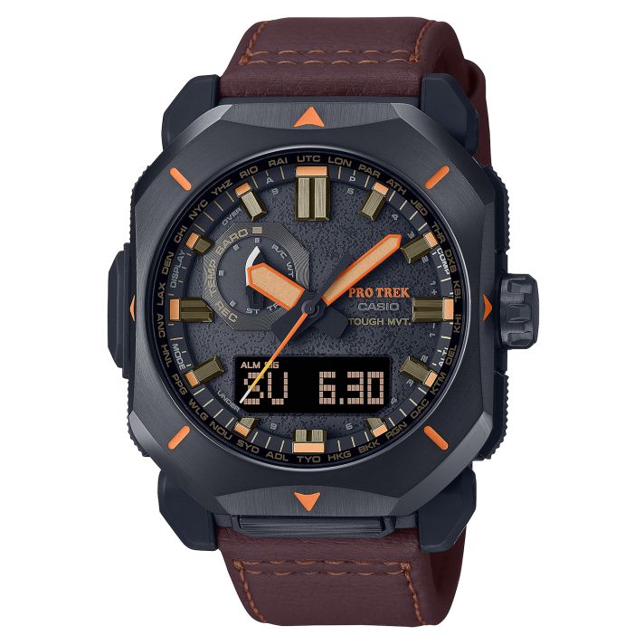 G-shock/vlc Distribution PRW6900YL5 Casio Pro Trek Black/Brown Size 145-215mm Features Digital Compass