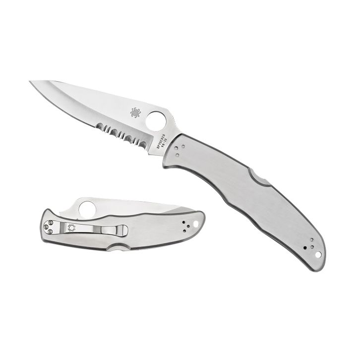 Spyderco C10PS Endura 43.85" Folding Plain Satin VG-10 SS Blade/Satin Stainless Steel Handle Includes Pocket Clip