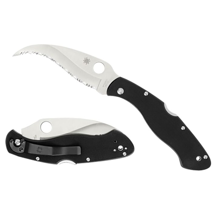 Spyderco C12GS Civilian CLIPIT 4.09" Folding Serrated Satin VG-10 SS Blade/ Black Textured G10 Handle Includes Pocket Clip