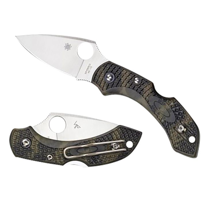 Spyderco C28ZFPGR2 Dragonfly 22.30" Folding Plain Satin VG-10 SS Blade/Zome Green Textured FRN Handle Includes Pocket Clip