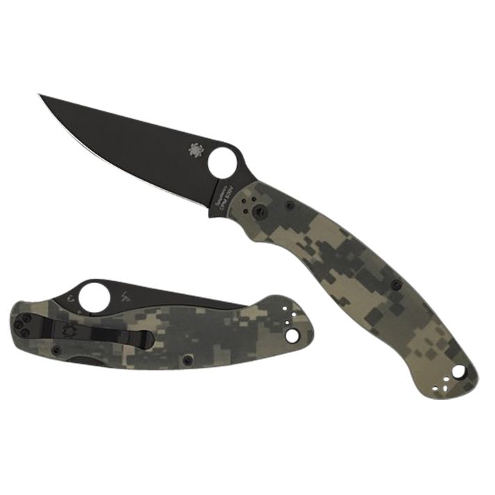Spyderco C36GPCMOBK2 Military 24" Folding Plain Black DLC CPM S30V SS Blade/ Digital Camo G10 Handle Includes Pocket Clip