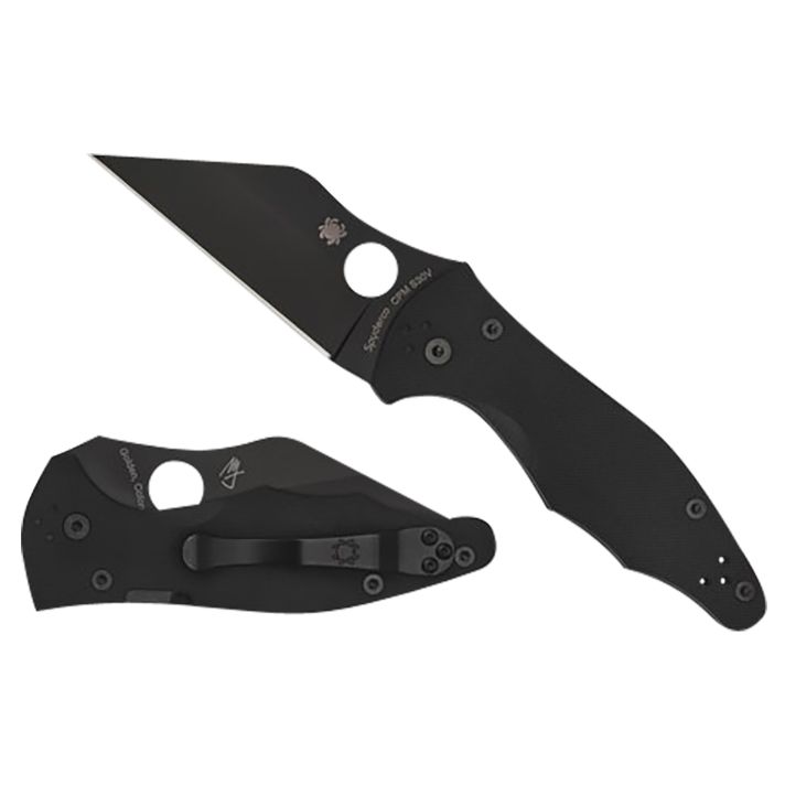 Spyderco C85GPBBK2 Yojimbo 23.20" Folding Wharncliffe Plain Black DLC CPM S30V SS Blade/Black Textured G10 Handle Includes Pocket Clip