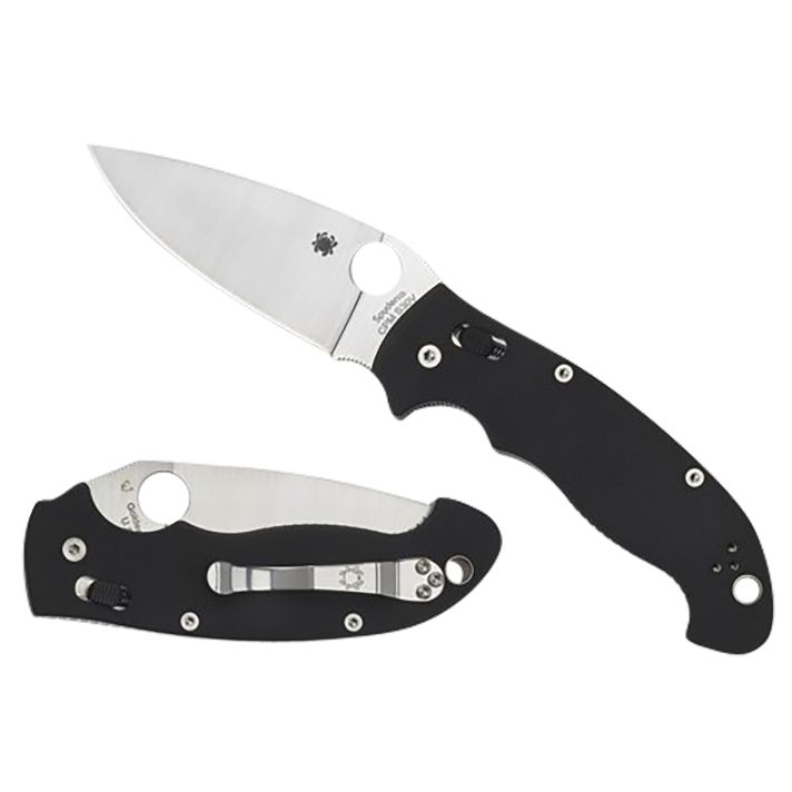 Spyderco C95GP2 Manix 2XL 3.85" Folding Plain Satin CPM S30V SS Blade/Black Textured G10 Handle Includes Pocket Clip