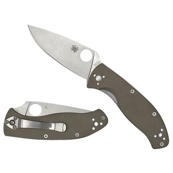 Spyderco C122GBNM4P Tenacious3.35" Folding Plain CPM M4 Blade/ Brown Textured G10 Handle Includes Pocket Clip