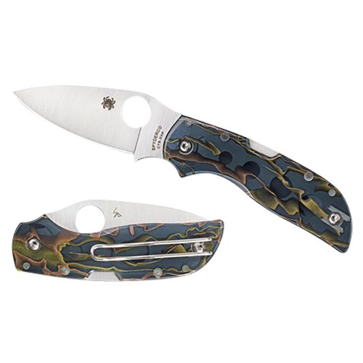 Spyderco C152RNP Chaparral Raffir Noble 2.80" Folding Plain Satin CTS XHP Steel Blade/Smoke Colored Acrylic/Brass & Copper Mesh Handle Includes Pocket Clip