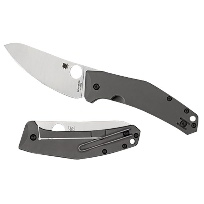Spyderco C211TIP SpydieChef Salt 3.32" Folding Plain LC200N Blade Satin Titanium Handle Includes Pocket Clip