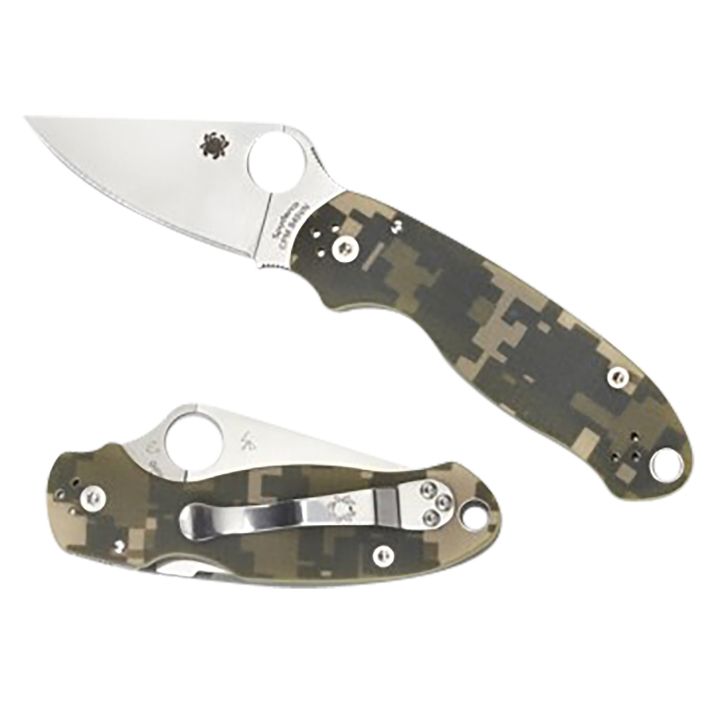Spyderco C223GPCMO Para 32.95" Folding Plain Black DLC CPM S45VN SS Blade/Digital Camo Textured G10 Handle Includes Pocket Clip