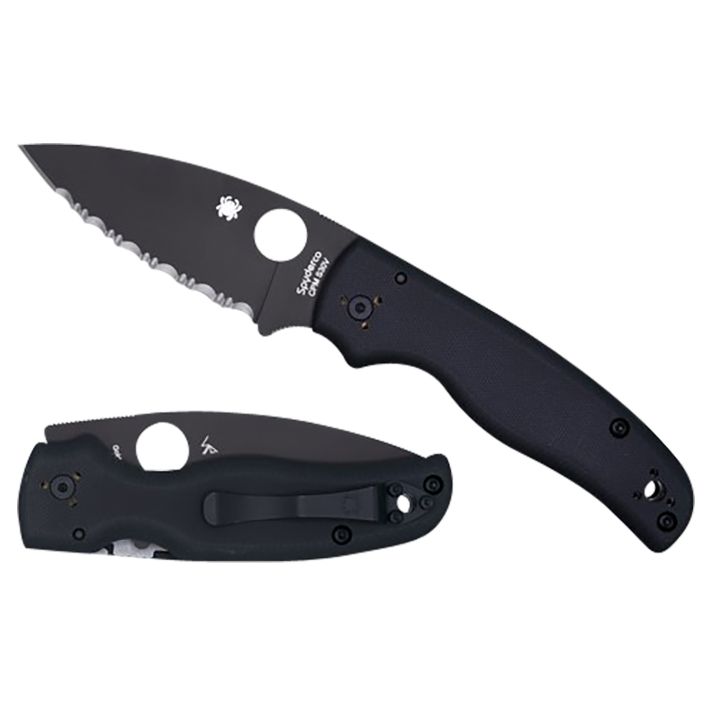 Spyderco C229GPBK Shaman3.58" Folding Plain Black DLC CPM S30V SS Blade/Black Textured G10 Handle Includes Pocket Clip