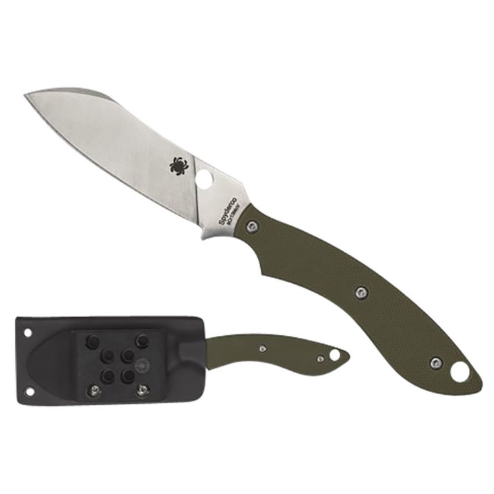 Spyderco FB50GPOD Stok2.95" Fixed Drop Point Plain Stonewashed 8Cr13MoV SS Blade/Olive Drab Textured G10 Handle Includes Sheath w/G-Clip