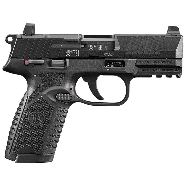 FN 66101013 502 MRD Full Size 22 LR 10+1 4" Black Target Crown Steel Barrel/Black PVD Optic Ready/Serrated Slide/Black Polymer Frame w/Accessory Rail/Black Textured Polymer Grips Ambidextrous
