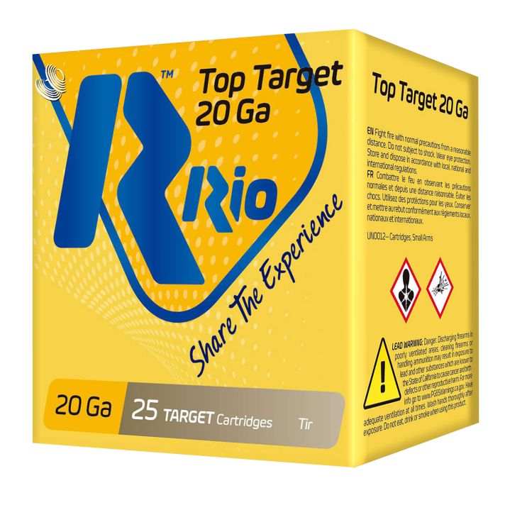 Rio Ammunition TT209 Top Target20 Gauge 2.75" 7/8 oz 9 Shot 25 Per Box/ 10 Case
