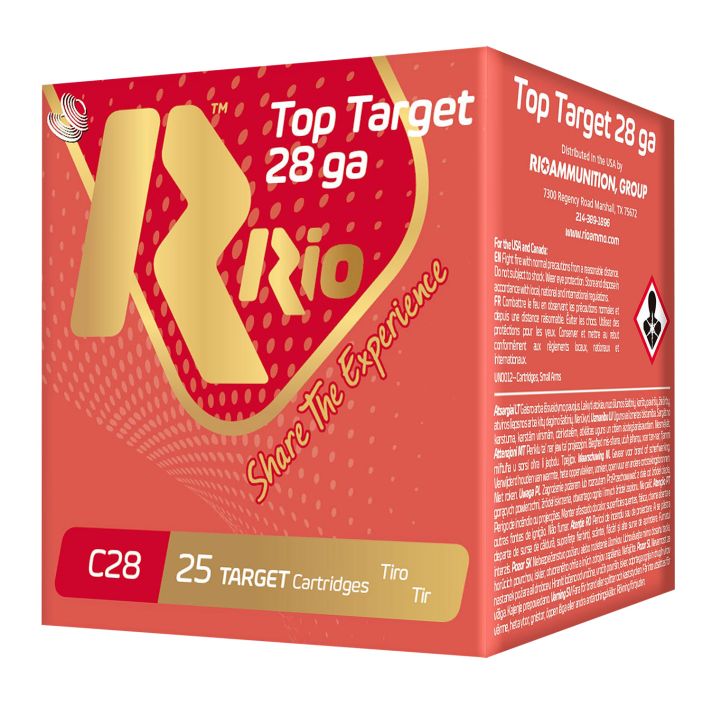 Rio Ammunition RC289 Top Target28 Gauge 2.75" 3/4 oz 9 Shot 25 Per Box/ 10 Case