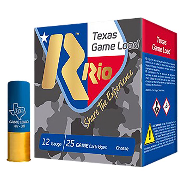 Rio Ammunition TGHV368TX Texas Game Load High Velocity 12 Gauge 2.75" 1 1/4 oz 8 Shot 25 Per Box/ 10 Case