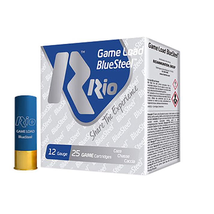 Rio Ammunition GLBS325 Game Load BlueSteel12Gauge 2.75" 1 1/8oz 5Shot 25 Per Box/10 Case