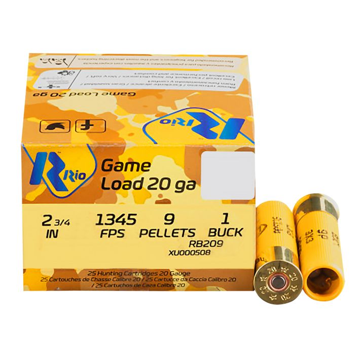 Rio Ammunition RB209 Royal Buck20Gauge 2.75" 1 1/8oz 0Buck Shot 25 Per Box/10 Case