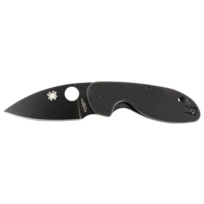 Spyderco C216GPBBK Efficient2.98" Folding Plain Black DLC 8Cr13MoV SS Blade/Black Textured G10 Handle