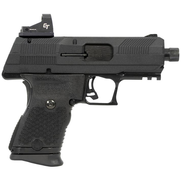 Hi-Point YC9RDCT YC9 w/Red Dot 9mm Luger 10+1 4.12" Black Steel Threaded Barrel, Black YC9 Styled/Serrated Slide, Black Polymer Frame w/Picatinny Rail,Black Plastic Grips, Crimson Trace Red Dot