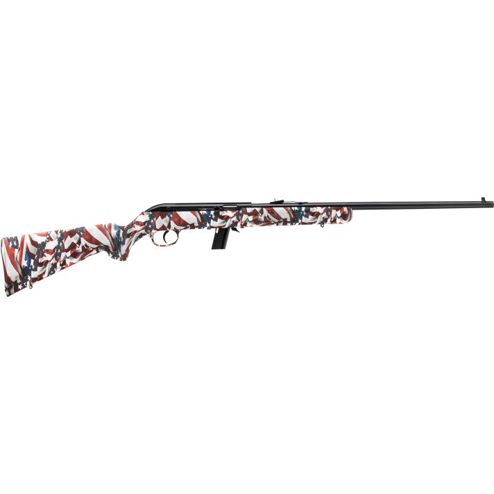 Savage Arms 40222 64 F Full Size 22 LR 10+1 21" Matte Black Carbon Steel Barrel, Matte Black Grooved Carbon Steel Receiver, American Flag Fixed Synthetic Stock, Right Hand