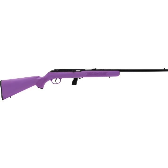 Savage Arms 40219 64 F Full Size 22 LR 10+1 21" Matte Black Carbon Steel Barrel, Matte Black Grooved Carbon Steel Receiver, Purple Fixed Synthetic Stock, Right Hand