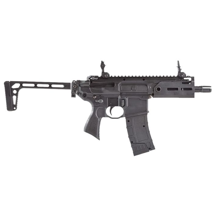 Sig Sauer Airguns AIR-RATTLER-BB MCX RattlerCO2 177 4.5mm Steel BB 30rd Semi-Automatic 300 FPS Velocity, 3rd Burst Mode, M-Lok Handguard, Flip-Up Sights, Folding Minimalist Stock