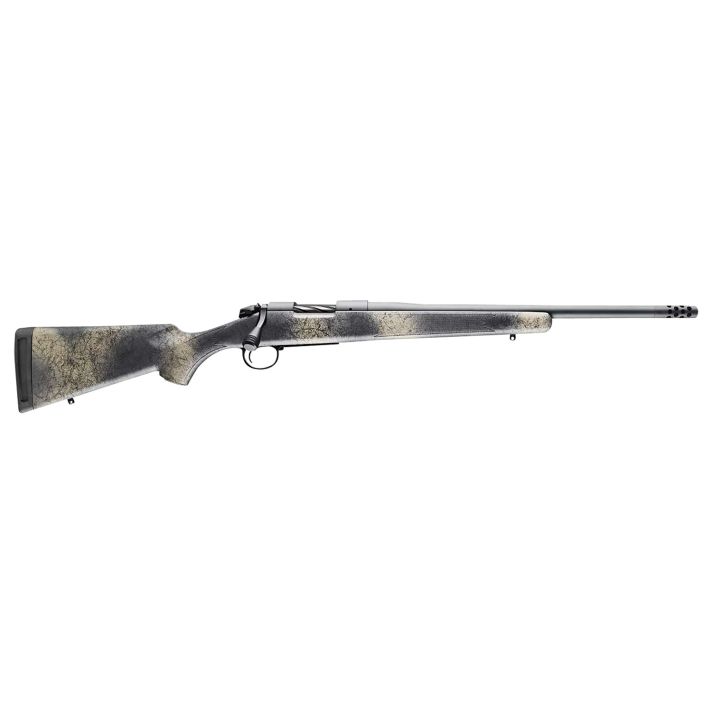 Bergara Rifles B14LM5113 B-14 Wilderness Ridge 7mm PRC 3+1 22" Threaded, Sniper Gray Cerakote Barrel/Rec, SoftTouch Woodland Camo Synthetic Stock, Omni Muzzle Brake