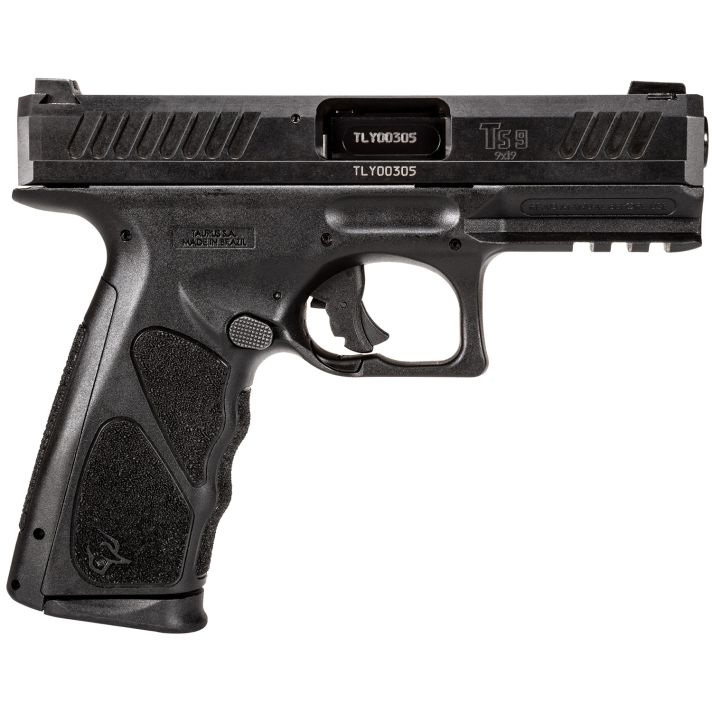 Taurus 1TS9SR041 TS9Full Size Frame 9mm Luger 17+1 4" Matte Black Steel Barrel, Matte Black Serrated Steel Slide, Matte Black Polymer Frame w/Picatinny Rail, Black Polymer Grip, Includes 2 Magazines