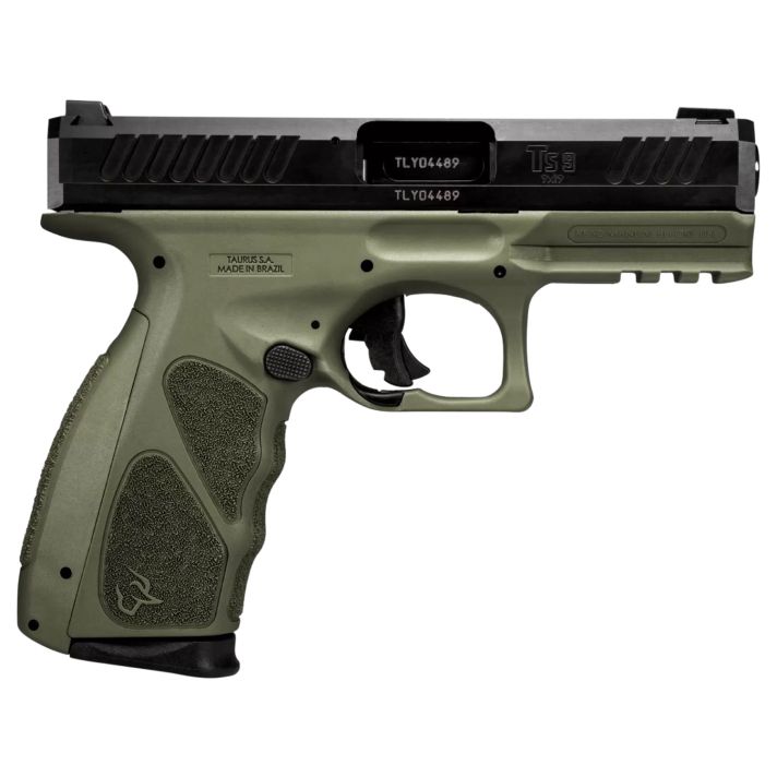 Taurus 1TS9SR041O TS9Full Size 9mm Luger 17+1 4" Matte Black Steel Barrel, Matte Black Serrated Slide, OD Green Polymer Frame w/Picatinny Rail w/OD Green Polymer Grip W/Interchangeable Backstraps