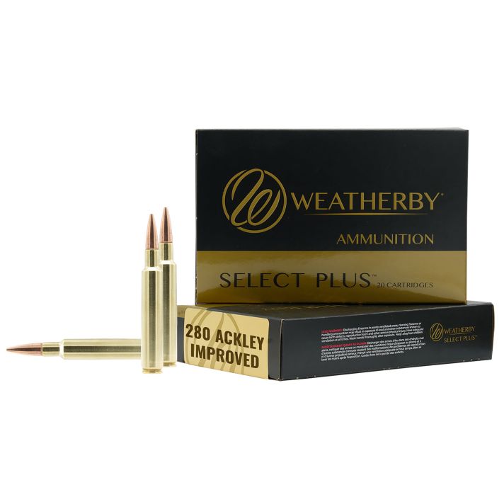 Weatherby F280A150SCO Select Plus280Ackley Improved 150gr Swift Scirocco 20 Per Box/10 Case
